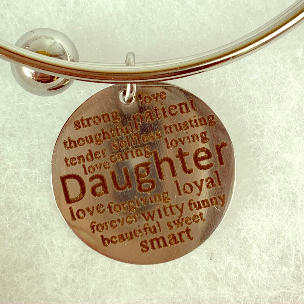 Silver Tone Daughter Charm Bracelet